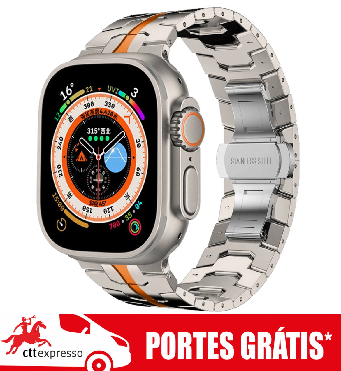 🚚 BRACELETE ESPECIAL DE INOX PARA O APPLE WATCH