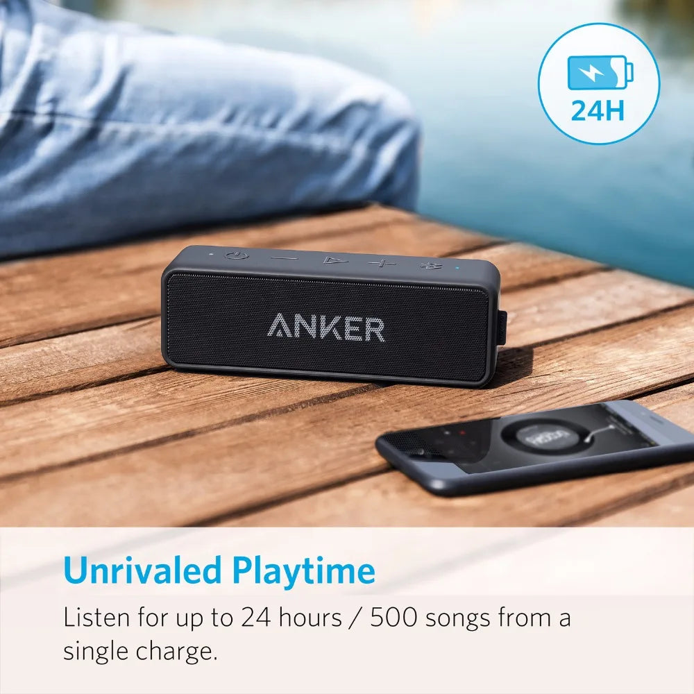 🚛 COLUNA DE SOM ANKER SOUNDCORE 2 BLUETOOTH PORTÁTIL E IMPERMEÁVEL (CATEGORIA ECONÓMICA)