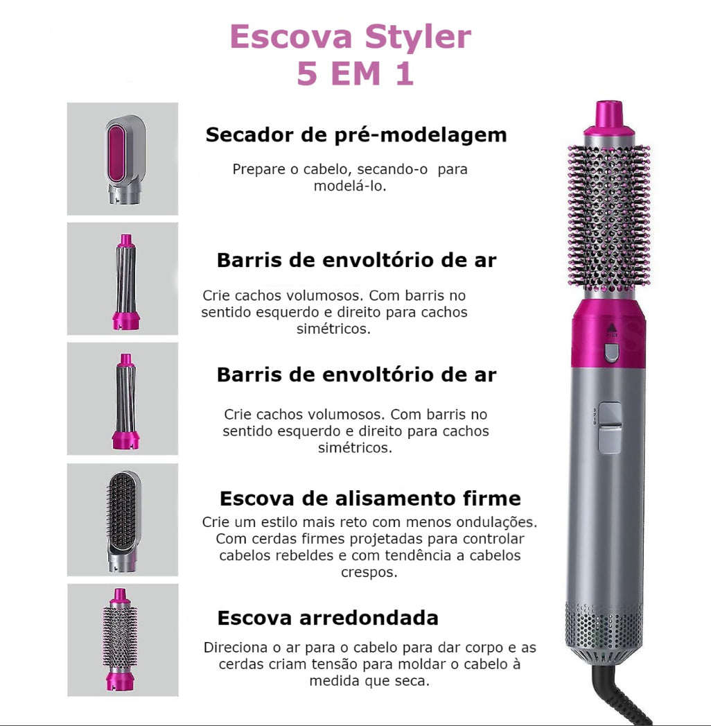 ESCOVA STYLER - SECADOR 5 EM 1