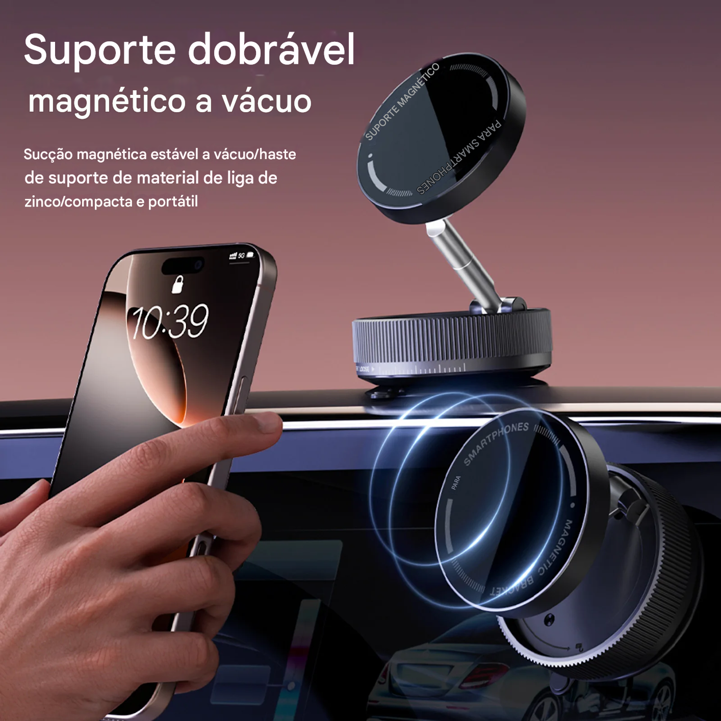 MAGMOUNT 360 GRAUS - SUPORTE MAGNÉTICO AUTOMÓVEL COM ROTAÇÃO TOTAL