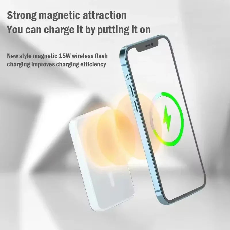 30000mAh Fast Charging Wireless Charger Macsafe Auxiliary Backup External Magnetic Battery Pack Power Bank for iPhone12 13 14 15