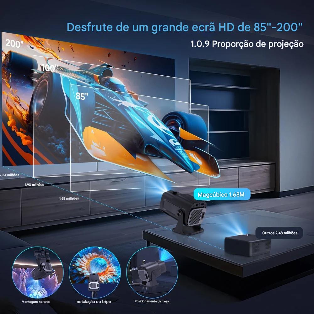 🚚 SMART PROJETOR PORTÁTIL MAGCUBIC HY320 MINI