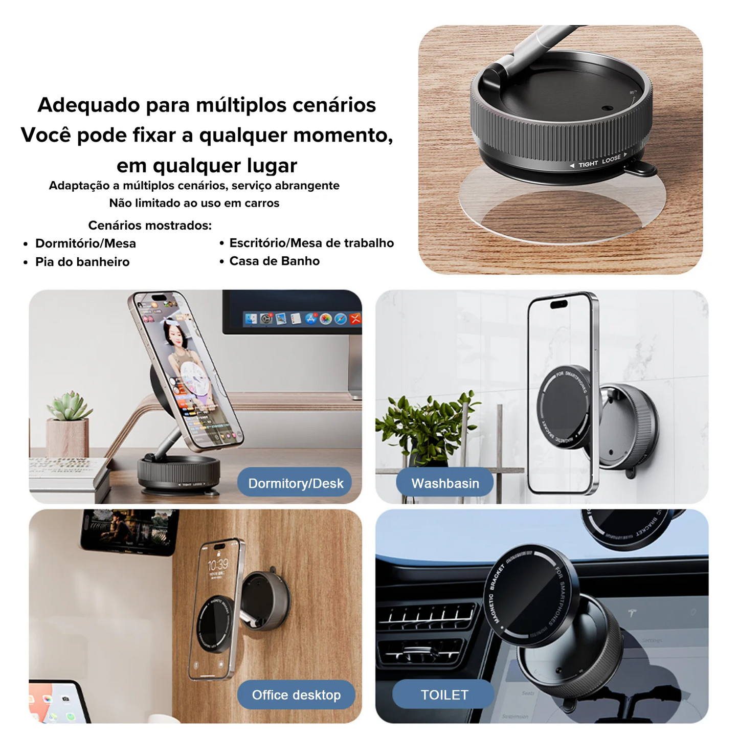 MAGMOUNT 360 GRAUS - SUPORTE MAGNÉTICO AUTOMÓVEL COM ROTAÇÃO TOTAL