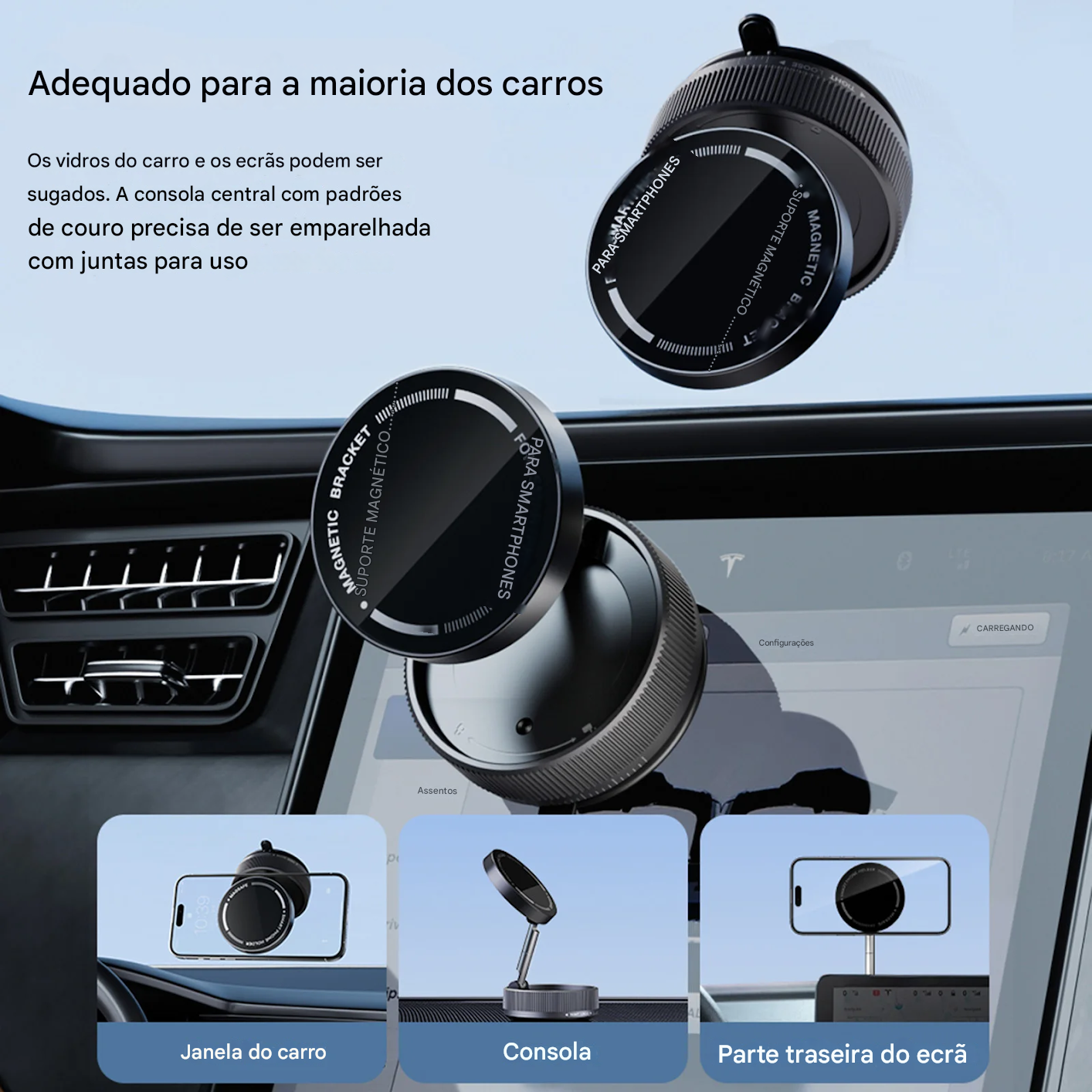 MAGMOUNT 360 GRAUS - SUPORTE MAGNÉTICO AUTOMÓVEL COM ROTAÇÃO TOTAL