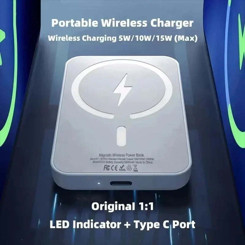 30000mAh Fast Charging Wireless Charger Macsafe Auxiliary Backup External Magnetic Battery Pack Power Bank for iPhone12 13 14 15