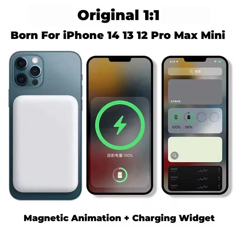 30000mAh Fast Charging Wireless Charger Macsafe Auxiliary Backup External Magnetic Battery Pack Power Bank for iPhone12 13 14 15
